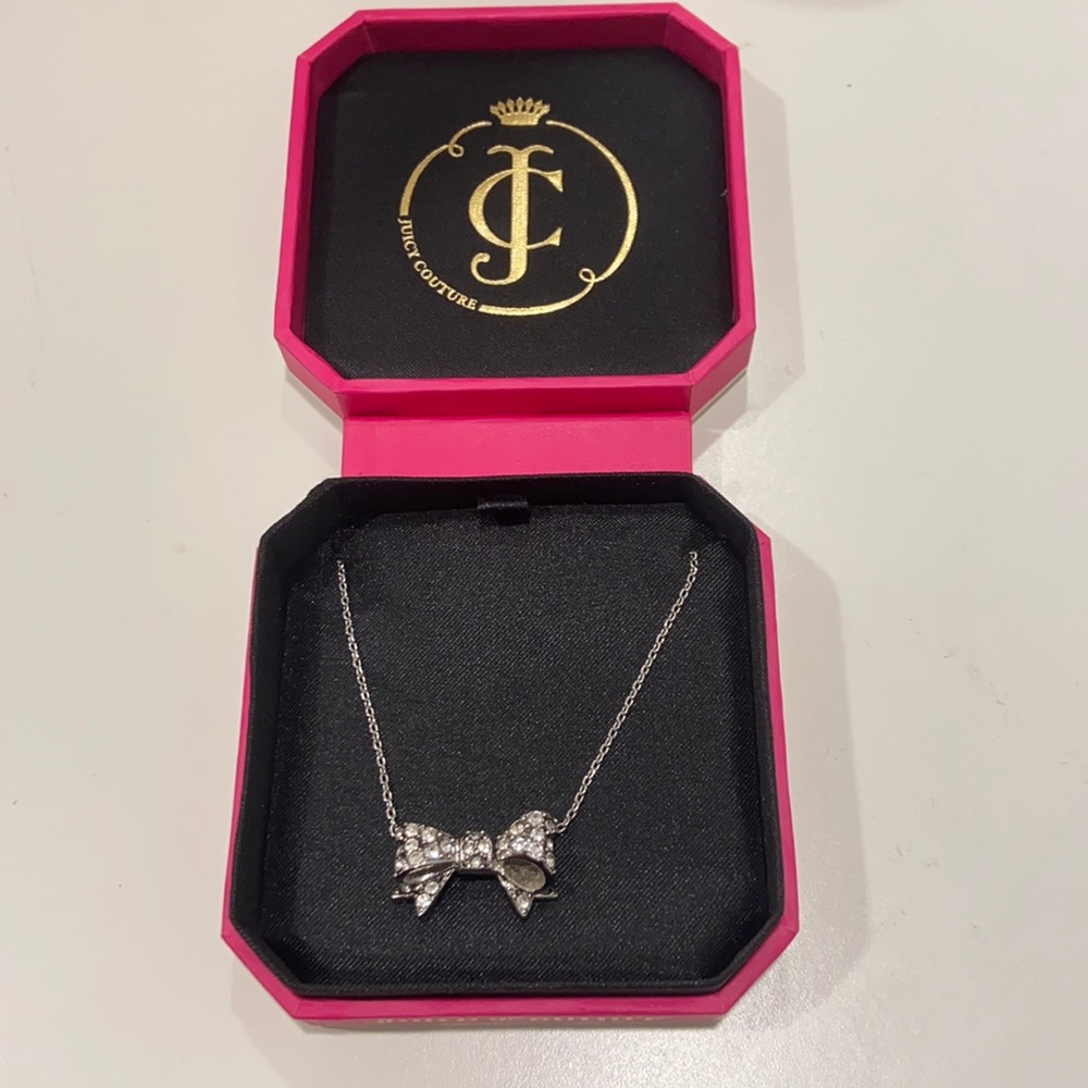 Juicy Couture Bow paved necklace